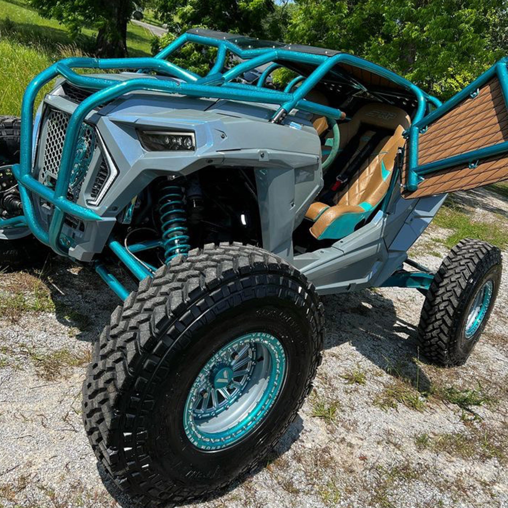 polaris side by side rzr on custom vnm forged wheels in beadlock with utv tires 15x12